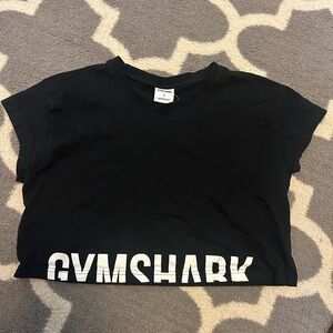 Gymshark Black Crop Top with White Lettering